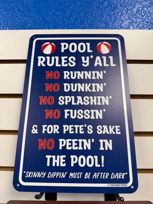"POOL RULES Y'ALL"